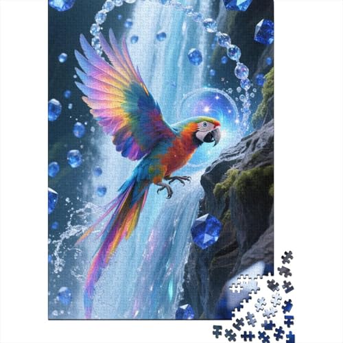 Puzzle 1000 Teile Aus Holz Für Erwachsene Zeichentrickfilm Kunst - Herausforderndes Premium-Spiel, Entspannende Mentale Übung,Papagei Elegante Home Dekoration 1000pcs (75x50cm) von FYQTCIAN