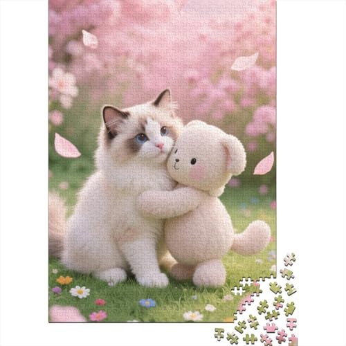 Puzzle 1000 Teile Aus Holz Für Erwachsene Zeichentrickfilm Kunst - Herausforderndes Premium-Spiel, Entspannende Mentale Übung,Ragdoll Elegante Home Dekoration 1000pcs (75x50cm) von FYQTCIAN