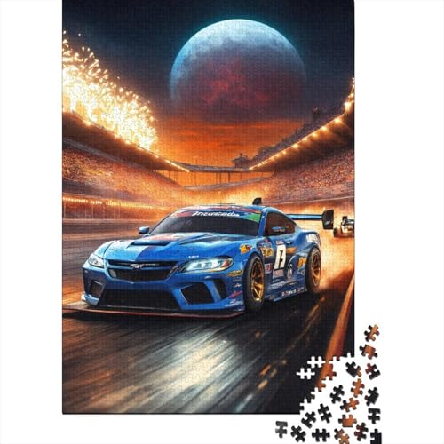 Rennwagen Holzpuzzle 1000 Teile Für Erwachsene & Jugendliche - Rennwagen Unmögliches Puzzle Spielzeug, Pädagogisches Geduldspiel, Premium Geburtstagsgeschenk 1000pcs (75x50cm) von FYQTCIAN