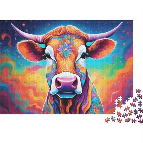 Rinder Puzzle 1000 Teile Schwer Puzzle Spielzeug Lernspiel Impossible Niedliche Tiere Herausforderungsspielzeug Für Erwachsene Und Kinder Ab 14 Jahren 1000pcs (75x50cm) von FYQTCIAN
