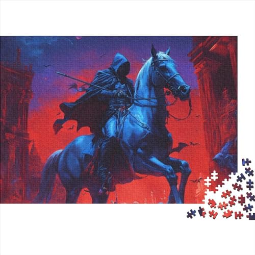 Ritter Puzzle 1000 Teile Schwer Puzzle Spielzeug Lernspiel Impossible Pferd Herausforderungsspielzeug Für Erwachsene Kinder 1000pcs (75x50cm) von FYQTCIAN
