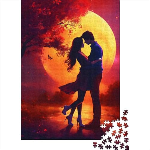 Romanze Holz Puzzle 1000 Teile Für Erwachsene - Unmögliches Legespiel, Stressabbau Spielzeug,Liebe Thema Premium Home Dekoration, 1000pcs (75x50cm) von FYQTCIAN