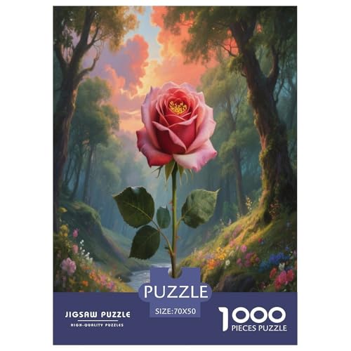 Rose Puzzle 1000-teilige Schwer Puzzle Spielzeug Lernspiel Impossible Herausforderungsspielzeug Für Erwachsene Und Kinder in Bewährter 70x50cm/1000pcs von FYQTCIAN