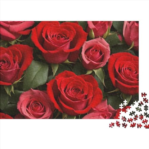 Rosen Puzzles 1000 Teile Schwer Puzzle Spielzeug Lernspiel Impossible Thema Liebe Herausforderung Spielzeug Für Erwachsene Kinder 1000pcs (75x50cm) von FYQTCIAN