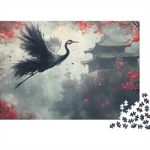 Roter Kranich Puzzles 1000 Teile Schwer Puzzle Spielzeug Lernspiel Impossible Wildtiere Herausforderung Spielzeug Für Erwachsene Und Kinder Ab 12 Jahren 1000pcs (75x50cm) von FYQTCIAN