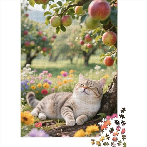 Russisch Blau Holz Puzzle 1000 Teile Für Erwachsene - Unmögliches Legespiel, Stressabbau Spielzeug,Tier Kunst Premium Home Dekoration, 1000pcs (75x50cm) von FYQTCIAN