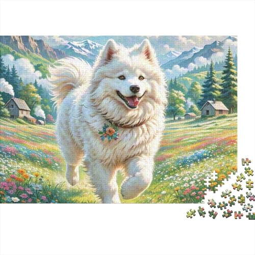 Samoyed Dog Holzpuzzle 1000 Teile Für Erwachsene & Jugendliche - Unmögliches Puzzle Spielzeug, Pädagogisches Geduldspiel, Premium Geburtstagsgeschenk 1000pcs (75x50cm) von FYQTCIAN