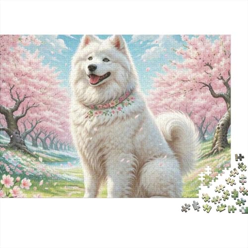 Samoyed Dog Holzpuzzle 1000 Teile Für Erwachsene & Jugendliche - Unmögliches Puzzle Spielzeug, Pädagogisches Geduldspiel, Premium Geburtstagsgeschenk 1000pcs (75x50cm) von FYQTCIAN
