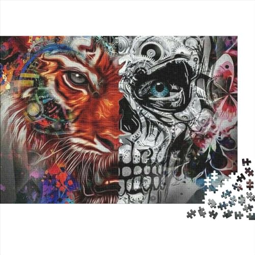 Schädel Puzzles 1000 Teile Schwer Puzzle Spielzeug Lernspiel Impossible Horrible Gothic Herausforderung Spielzeug Für Erwachsene Kinder 1000pcs (75x50cm) von FYQTCIAN