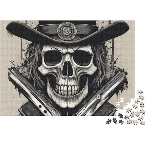 Schädel Puzzles 1000-teilige Schwer Puzzle Spielzeug Lernspiel Impossible Poker Herausforderungsspielzeug Für Erwachsene Kinder 1000pcs (75x50cm) von FYQTCIAN