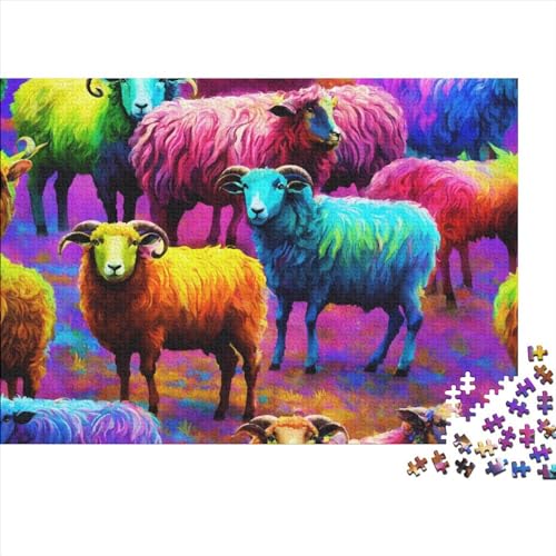 Schafe Puzzle 1000 Teile Schwer Puzzle Spielzeug Pädagogisches Spiel Impossible CKunstoon Herausforderungsspielzeug Für Erwachsene Kinder 1000pcs (75x50cm) von FYQTCIAN