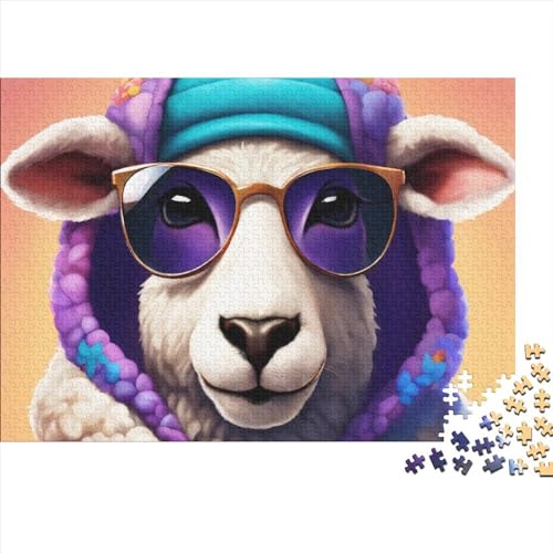 Schafe Puzzle 1000-teilige Schwer Puzzle Spielzeug Lernspiel Impossible Niedliche Tiere Herausforderung Spielzeug Für Erwachsene Und Kinder in Bewährter 1000pcs (75x50cm) von FYQTCIAN