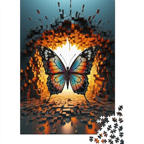 Schmetterling Holz Puzzle 1000 Teile Für Erwachsene - Unmögliches Legespiel, Stressabbau Spielzeug,Niedlich Animals Premium Home Dekoration, 1000pcs (75x50cm) von FYQTCIAN