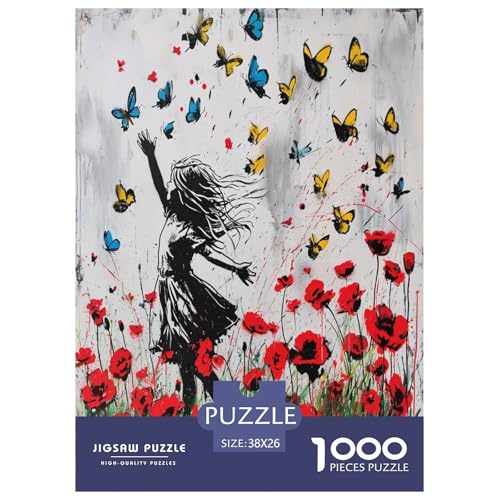 Schmetterling Puzzle 1000-teilige Schwer Puzzle Spielzeug Lernspiel Impossible Herausforderungsspielzeug Für Erwachsene Und Kinder in Bewährter 38x26cm/1000pcs von FYQTCIAN