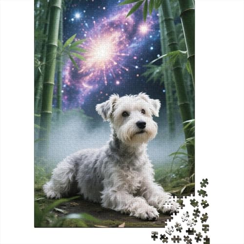 Schnauzer Holzpuzzle 1000 Teile Für Erwachsene & Jugendliche - Tier Kunst Unmögliches Puzzle Spielzeug, Pädagogisches Geduldspiel, Premium Geburtstagsgeschenk 1000pcs (75x50cm) von FYQTCIAN