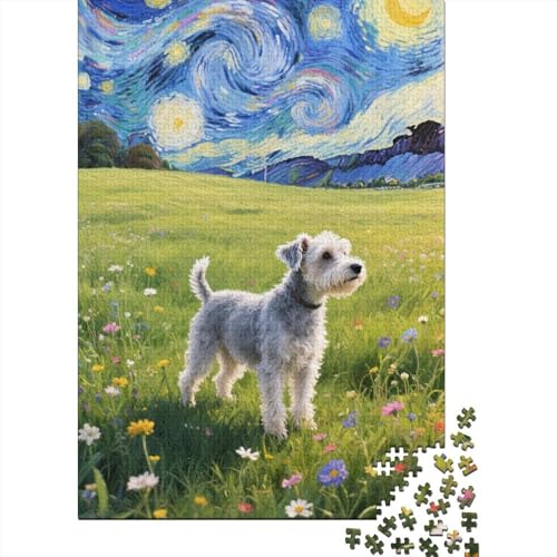 Schnauzer Holzpuzzle 1000 Teile Für Erwachsene & Jugendliche - Tier Kunst Unmögliches Puzzle Spielzeug, Pädagogisches Geduldspiel, Premium Geburtstagsgeschenk 1000pcs (75x50cm) von FYQTCIAN