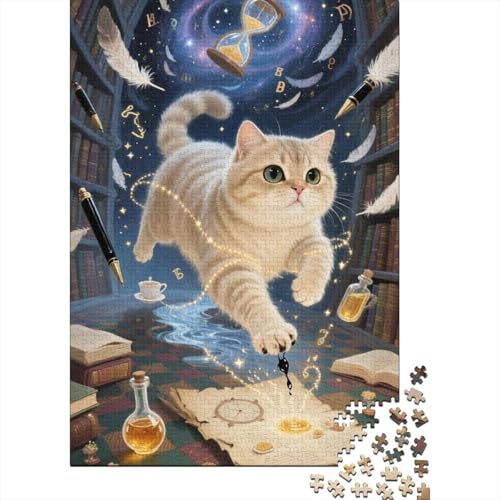 Schottische Falte 1000 Teile Premium Holz Puzzle Für Erwachsene - Herausforderndes Geschicklichkeitsspiel,Tier Kunst Entspannendes Legespiel Für Familie, Wanddekoration Geschenk 1000pcs (75x50cm) von FYQTCIAN