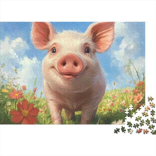 Schwein Puzzle 1000-teilige Schwer Puzzle Spielzeug Pädagogisches Spiel Impossible Herausforderung Spielzeug Für Erwachsene Kinder 1000pcs (75x50cm) von FYQTCIAN