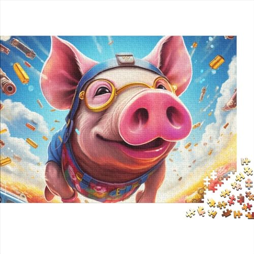 Schwein Puzzles 1000 Teile Schwer Puzzle Spielzeug Pädagogisches Spiel Impossible Herausforderungsspielzeug Für Erwachsene Und Kinder Ab 14 Jahren 1000pcs (75x50cm) von FYQTCIAN