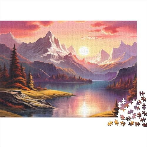 Seen und verschneite Berge Puzzle 1000 Teile Schwer Puzzle Spielzeug Lernspiel Impossible Herausforderungsspielzeug Für Erwachsene Und Kinder Ab 12 Jahren 1000pcs (75x50cm) von FYQTCIAN
