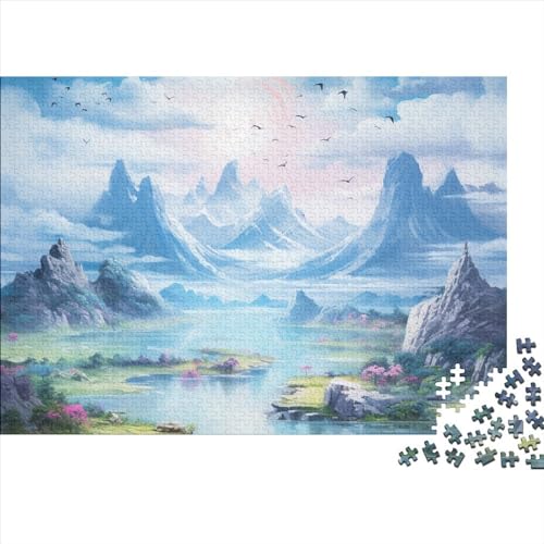Seen und verschneite Berge Puzzle 1000 Teile Schwer Puzzle Spielzeug Lernspiel Impossible Herausforderungsspielzeug Für Erwachsene Und Kinder Ab 12 Jahren 1000pcs (75x50cm) von FYQTCIAN
