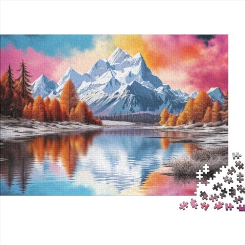 Seen und verschneite Berge Puzzle 1000 Teile Schwer Puzzle Spielzeug Pädagogisches Spiel Impossible Herausforderungsspielzeug Für Erwachsene Und Kinder in Bewährter 1000pcs (75x50cm) von FYQTCIAN