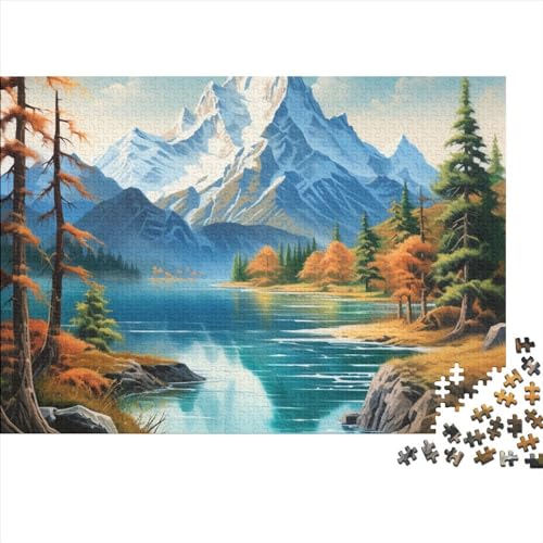Seen und verschneite Berge Puzzle 1000-teilige Schwer Puzzle Spielzeug Lernspiel Impossible Herausforderungsspielzeug Für Erwachsene Und Kinder in Bewährter 1000pcs (75x50cm) von FYQTCIAN