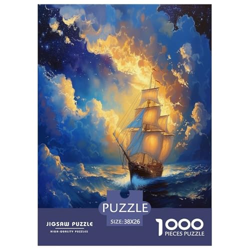 Segelboot Puzzle 1000 Teile Schwer Puzzle Spielzeug Lernspiel Impossible Herausforderungsspielzeug Für Erwachsene Kinder 38x26cm/1000pcs von FYQTCIAN
