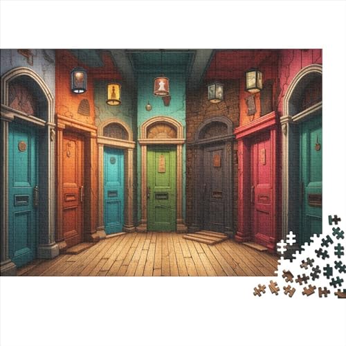 Seltsame farbige Türen Puzzles 1000 Teile Schwer Puzzle Spielzeug Pädagogisches Spiel Impossible Herausforderung Spielzeug Für Erwachsene Kinder 1000pcs (75x50cm) von FYQTCIAN
