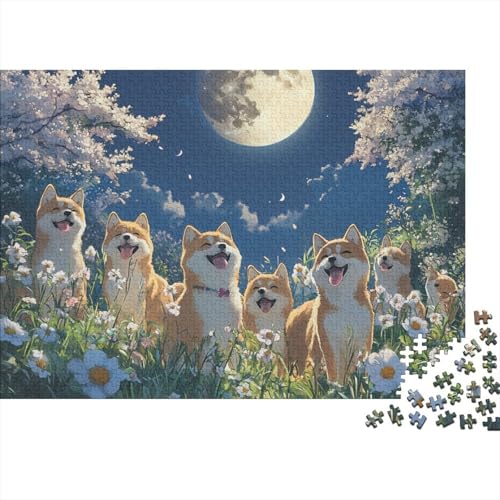 Shiba Inu Puzzles 1000 Teile Schwer Puzzle Spielzeug Pädagogisches Spiel Impossible Tier Hund Herausforderungsspielzeug Für Erwachsene Und Kinder in Bewährter 1000pcs (75x50cm) von FYQTCIAN