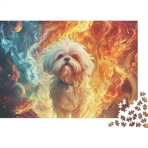Shih Tzu. Puzzle 1000-teilige Schwer Puzzle Spielzeug Lernspiel Impossible Tier Hund Herausforderung Spielzeug Für Erwachsene Und Kinder Ab 14 Jahren 1000pcs (75x50cm) von FYQTCIAN