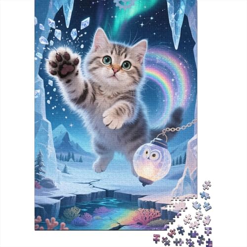 Sibirien Holz Puzzle 1000 Teile Für Erwachsene - Unmögliches Legespiel, Stressabbau Spielzeug,Tier Kunst Premium Home Dekoration, 1000pcs (75x50cm) von FYQTCIAN