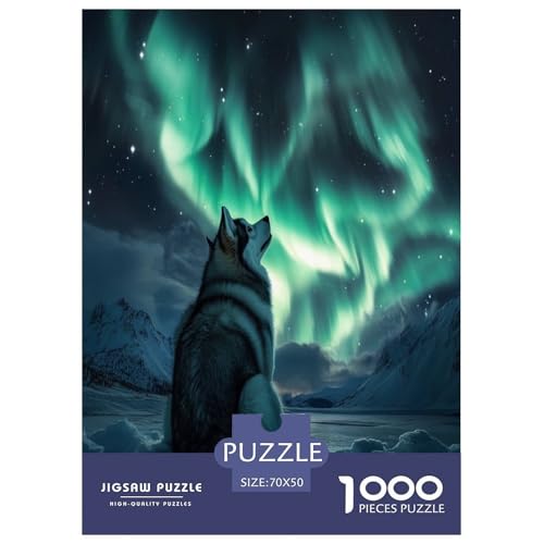 Sibirischer Husky Puzzle 1000 Teile Schwer Puzzle Spielzeug Lernspiel Impossible Herausforderungsspielzeug Für Erwachsene Und Kinder Ab 12 Jahren 70x50cm/1000pcs von FYQTCIAN