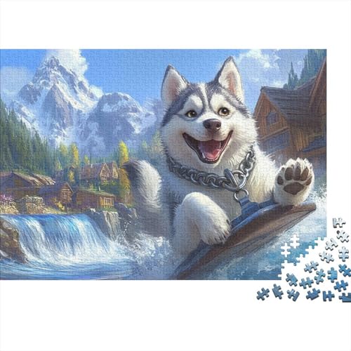 Sibirischer Husky Puzzle 1000 Teile Schwer Puzzle Spielzeug Lernspiel Impossible Wildtiere Herausforderungsspielzeug Für Erwachsene Und Kinder Ab 12 Jahren 1000pcs (75x50cm) von FYQTCIAN