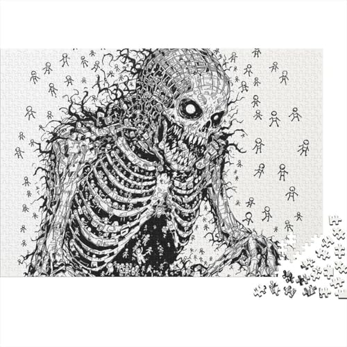 Skull 1000-Teile Premium Holzpuzzle - Unmögliches Puzzle Für Erwachsene, Pädagogisches Familienspiel, Hochwertige Wandkunst Geschenkidee 1000pcs (75x50cm) von FYQTCIAN