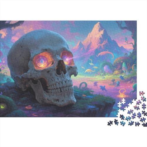 Skull Holzpuzzle 1000 Teile Für Erwachsene & Jugendliche - Unmögliches Puzzle Spielzeug, Pädagogisches Geduldspiel, Premium Geburtstagsgeschenk 1000pcs (75x50cm) von FYQTCIAN