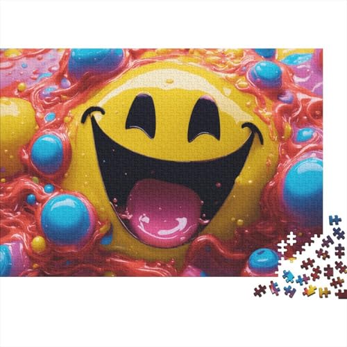 Smiling Face Holzpuzzle 1000 Teile Für Erwachsene & Jugendliche - Art Unmögliches Puzzle Spielzeug, Pädagogisches Geduldspiel, Premium Geburtstagsgeschenk 1000pcs (75x50cm) von FYQTCIAN