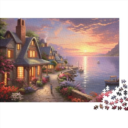 Sonnenuntergang über dem Hafen Puzzles 1000-teilige Schwer Puzzle Spielzeug Lernspiel Impossible Herausforderungsspielzeug Für Erwachsene Kinder 1000pcs (75x50cm) von FYQTCIAN