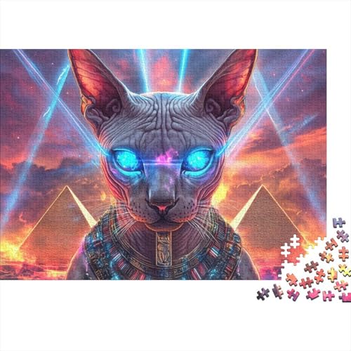 Sphinx Kat Puzzle 1000 Teile Schwer Puzzle Spielzeug Lernspiel Impossible Pet Hund Herausforderung Spielzeug Für Erwachsene Und Kinder Ab 14 Jahren 1000pcs (75x50cm) von FYQTCIAN