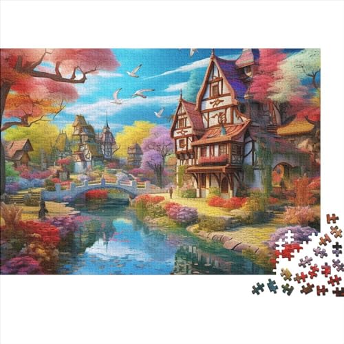 Stadtbild Architektur Puzzles 1000 Teile Schwer Puzzle Spielzeug Lernspiel Impossible Herausforderungsspielzeug Für Erwachsene Und Kinder in Bewährter 1000pcs (75x50cm) von FYQTCIAN