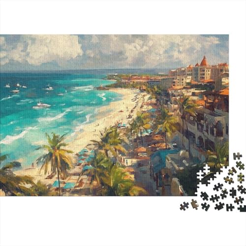 Strand Puzzle 1000 Teile Schwer Puzzle Spielzeug Lernspiel Impossible Herausforderungsspielzeug Für Erwachsene Kinder 1000pcs (75x50cm) von FYQTCIAN