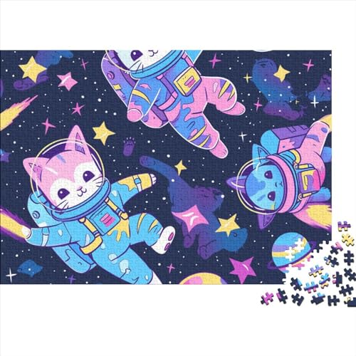 Süße glückliche Kätzchen Puzzles 1000 Teile Schwer Puzzle Spielzeug Pädagogisches Spiel Impossible Herausforderungsspielzeug Für Erwachsene Kinder 1000pcs (75x50cm) von FYQTCIAN