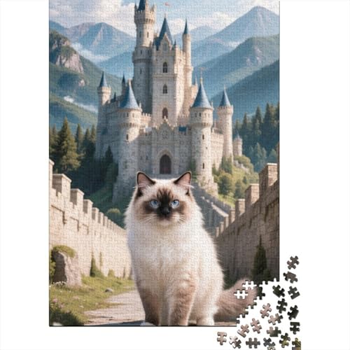 Tier Kunst 1000 Teile Schwieriges Holzpuzzle Ragdoll - Premium Puzzle Für Erwachsene, Familientaugliches Geschicklichkeitsspiel, Kreative Wanddekoration Geschenk 1000pcs (75x50cm) von FYQTCIAN