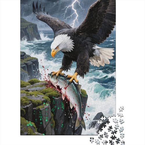 Tier Kunst 1000 Teile Schwieriges Holzpuzzle Seeadler - Premium Puzzle Für Erwachsene, Familientaugliches Geschicklichkeitsspiel, Kreative Wanddekoration Geschenk 1000pcs (75x50cm) von FYQTCIAN