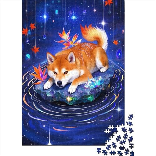 Tier Kunst 1000 Teile Schwieriges Holzpuzzle Shiba Inu - Premium Puzzle Für Erwachsene, Familientaugliches Geschicklichkeitsspiel, Kreative Wanddekoration Geschenk 1000pcs (75x50cm) von FYQTCIAN