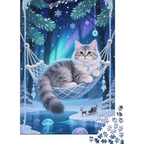 Tier Kunst 1000 Teile Schwieriges Holzpuzzle Sibirien - Premium Puzzle Für Erwachsene, Familientaugliches Geschicklichkeitsspiel, Kreative Wanddekoration Geschenk 1000pcs (75x50cm) von FYQTCIAN