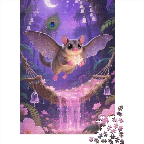 Tier Kunst 1000 Teile Schwieriges Holzpuzzle Zuckerglider - Premium Puzzle Für Erwachsene, Familientaugliches Geschicklichkeitsspiel, Kreative Wanddekoration Geschenk 1000pcs (75x50cm) von FYQTCIAN