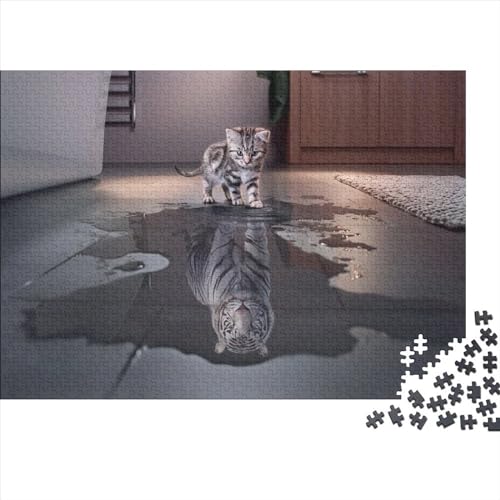 Tiger Puzzle 1000 Teile Schwer Puzzle Spielzeug Lernspiel Impossible Wildtiere Herausforderung Spielzeug Für Erwachsene Kinder 1000pcs (75x50cm) von FYQTCIAN