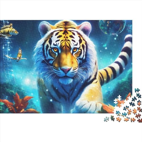 Tiger Puzzle 1000 Teile Schwer Puzzle Spielzeug Pädagogisches Spiel Impossible Waldtiere Herausforderungsspielzeug Für Erwachsene Kinder 1000pcs (75x50cm) von FYQTCIAN