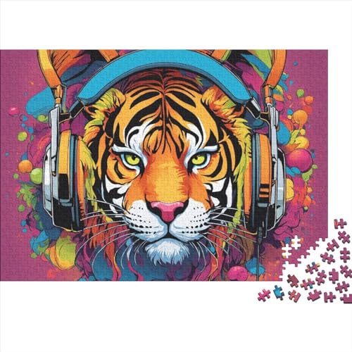Tiger Puzzle 1000-teilige Schwer Puzzle Spielzeug Pädagogisches Spiel Impossible CKunstoon Herausforderung Spielzeug Für Erwachsene Und Kinder Ab 14 Jahren 1000pcs (75x50cm) von FYQTCIAN